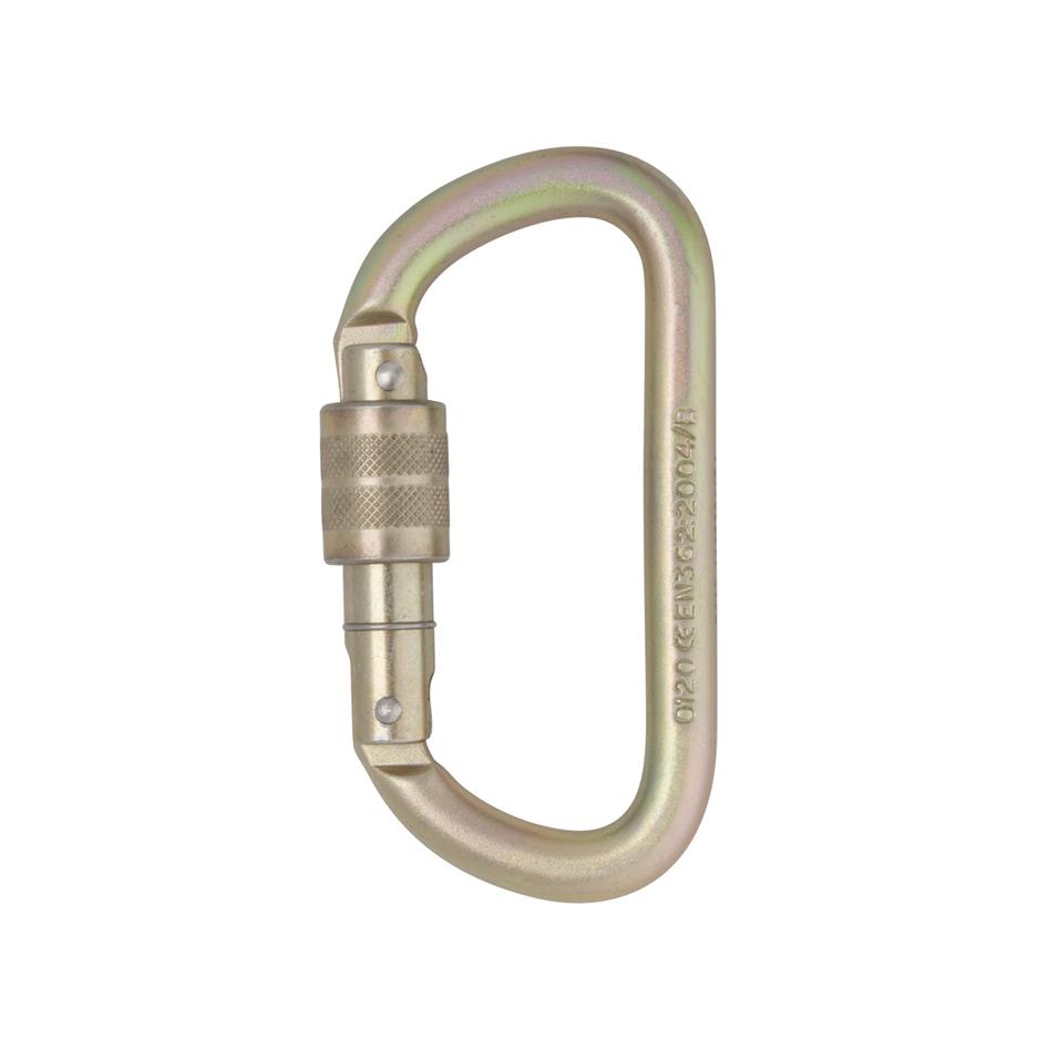 Steel 10mm Equal D Screwgate Carabiner