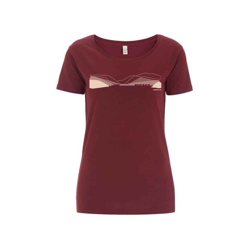 Womens Pass T-shirt – Burgundy/white